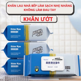 Khăn Giấy Ướt Lau Bếp 80 Tờ Tiện Lợi Làm Sạch Dầu Mỡ Nhanh An Toàn Cho Mọi Bề Mặt Nhà Bếp