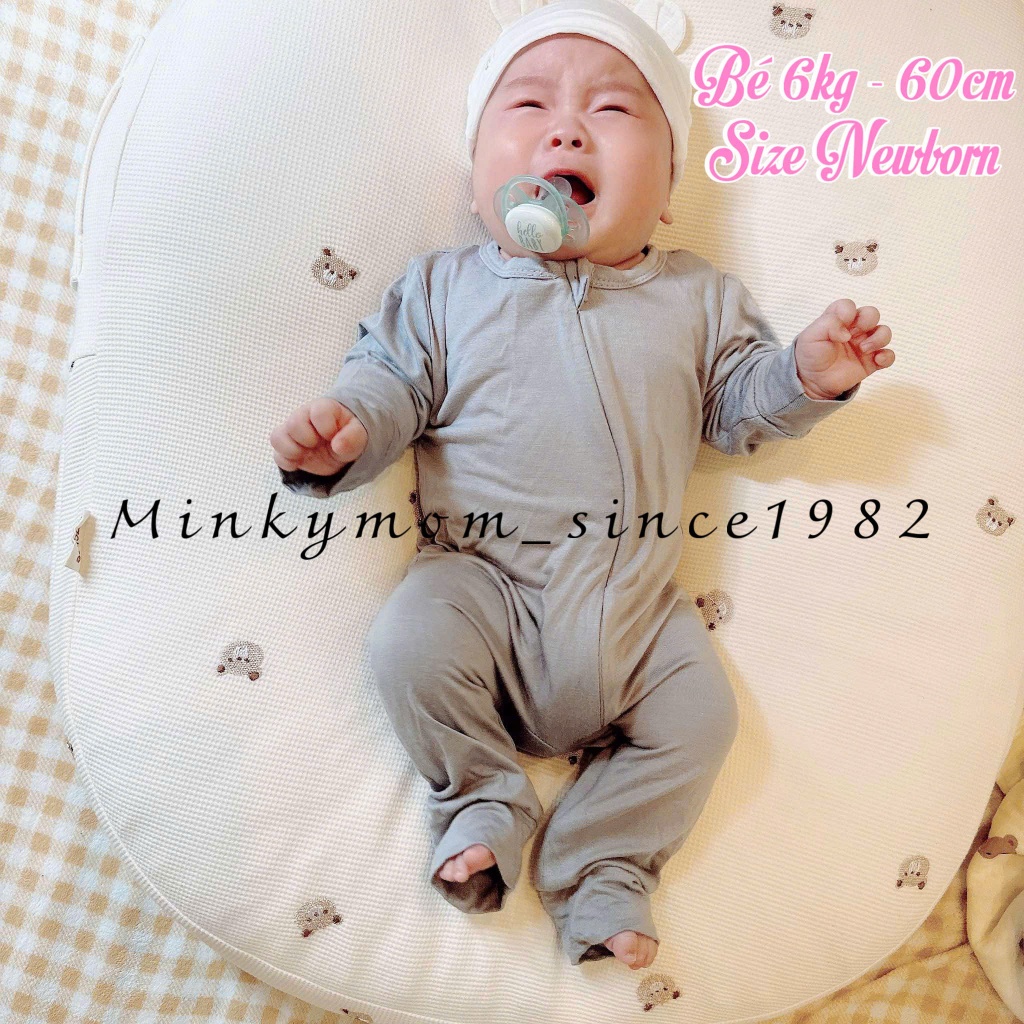 Body Sleep Cho Bé Trai Bé Gái Màu Trơn Thun Lạnh Minkymom size từ 0-24 tháng BD01