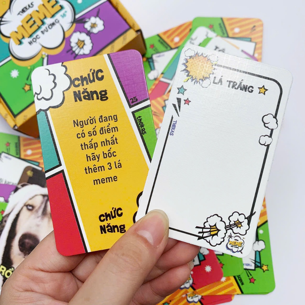 Bộ Bài Meme 3 Học Đường 120 Lá Giấy Cứng Giải Trí Bạn Bè Tiệc Tùng The KAS