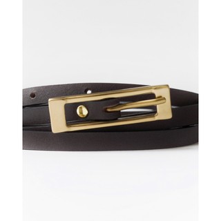 HYPNOTISM | “SEAM LEATHER BELT” - Thắt lưng da khoá vuông vàng