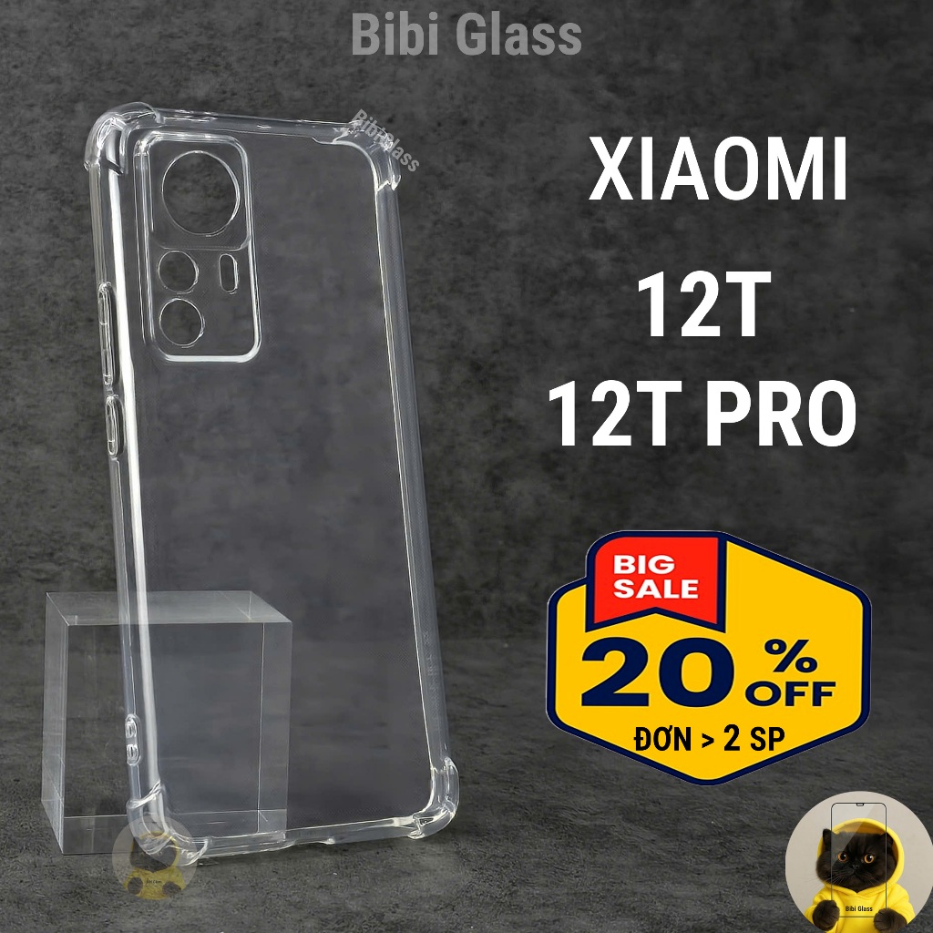 Ốp lưng Xiaomi 12T / 12T PRO / K50 ULTRA trong suốt silicon chống sốc viền vuông bảo vệ cam đt
