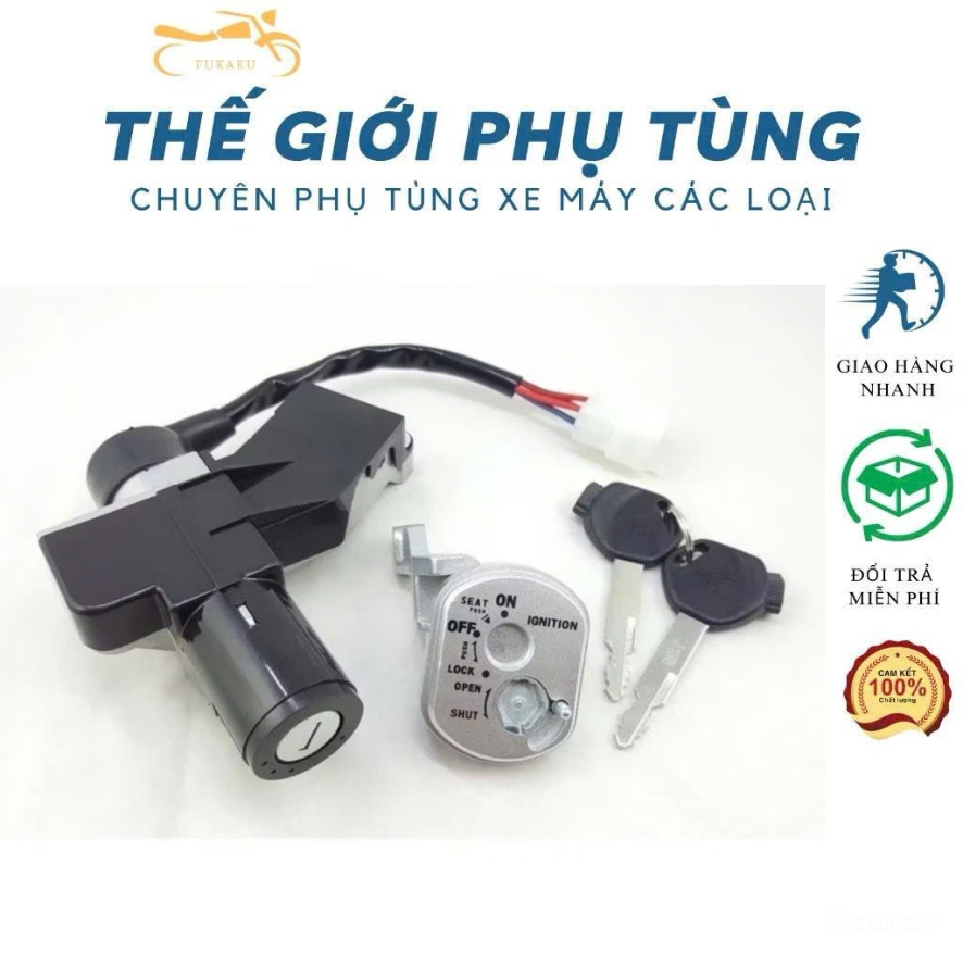 Bộ Ổ Khóa Xe Future Neo Fi, Future X, Future 125 (4 Dây) Hàng Cao Cấp