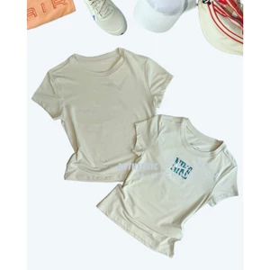 Áo Thun Tay Ngắn Nữ Màu Be Sportwear Slim Graphic IB2445-104
