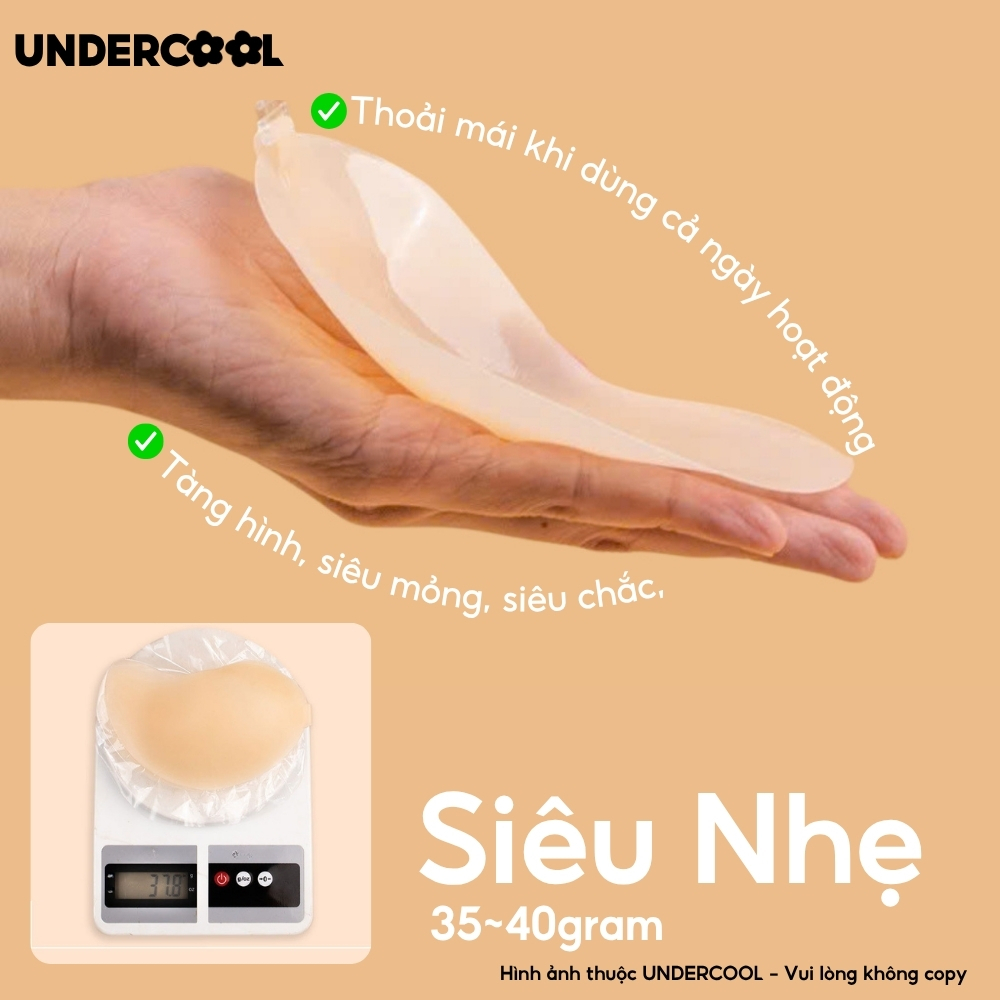 Áo Dán Ngực Silicon Cài Trước Tạo Khe Không Viền UNDERCOOL Dán Ngực Tàng Hình Chống Tuột, Siêu Mỏng Nhẹ Êm Size A/B DT26