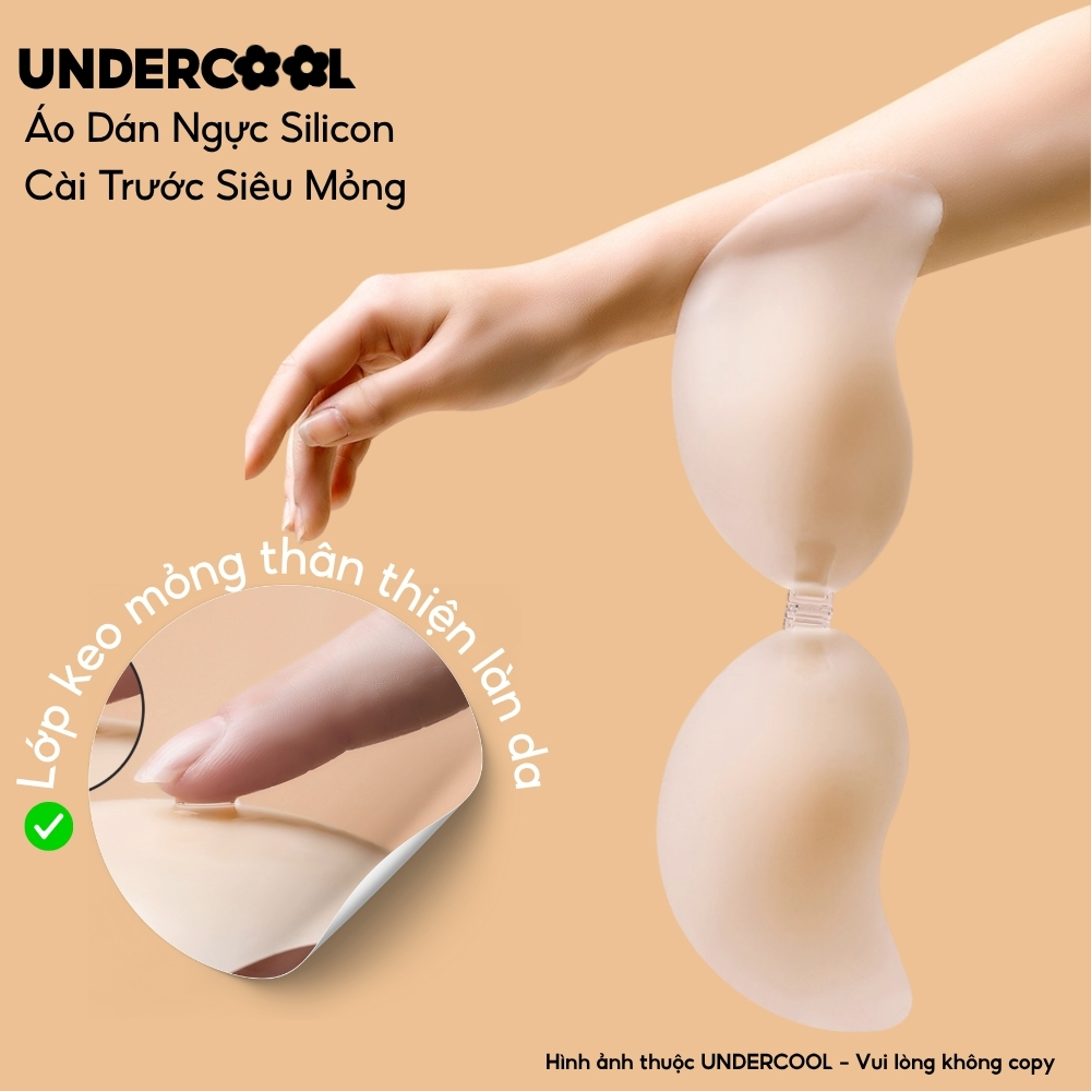 Áo Dán Ngực Silicon Cài Trước Tạo Khe Không Viền UNDERCOOL Dán Ngực Tàng Hình Chống Tuột, Siêu Mỏng Nhẹ Êm Size A/B DT26