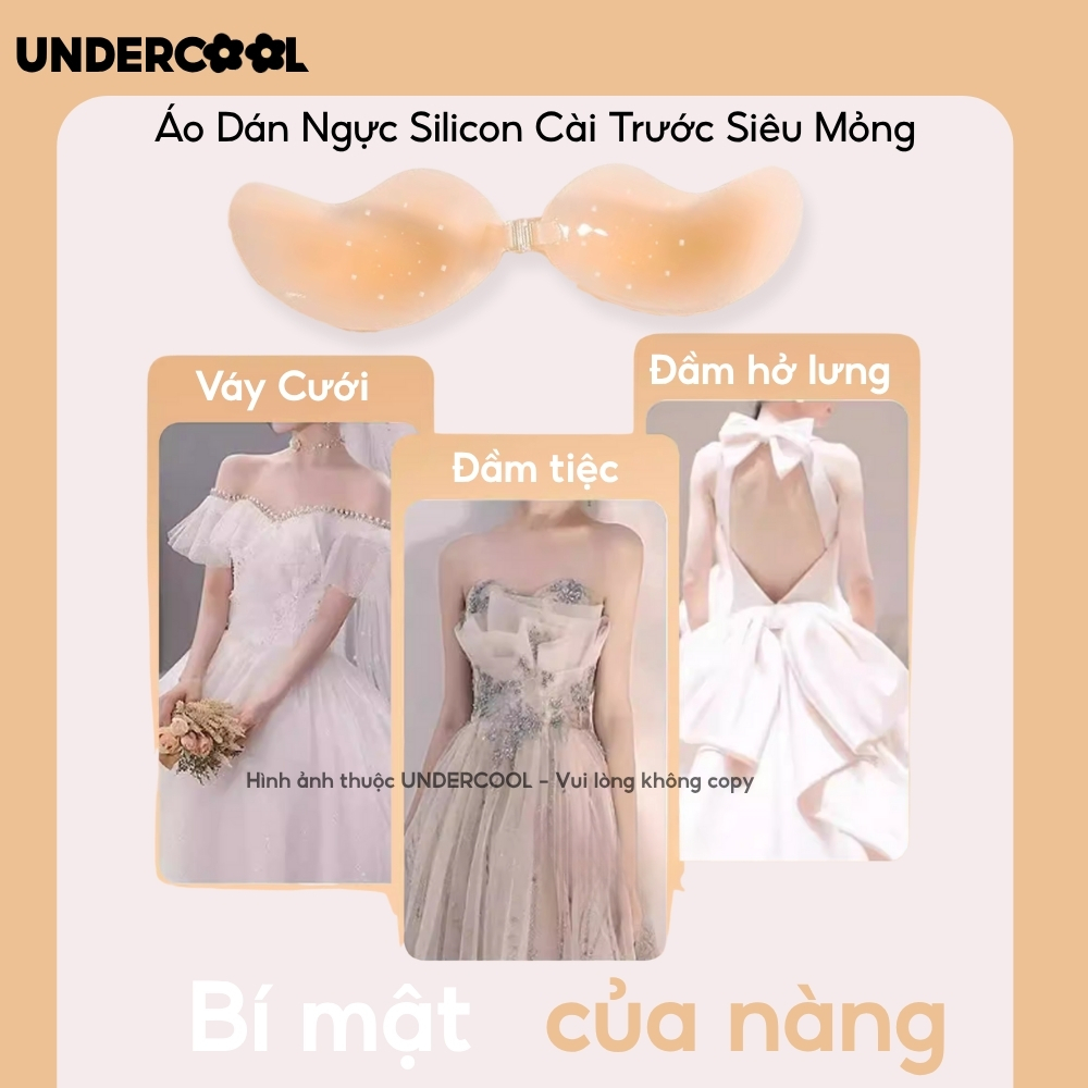 Áo Dán Ngực Silicon Cài Trước Tạo Khe Không Viền UNDERCOOL Dán Ngực Tàng Hình Chống Tuột, Siêu Mỏng Nhẹ Êm Size A/B DT26