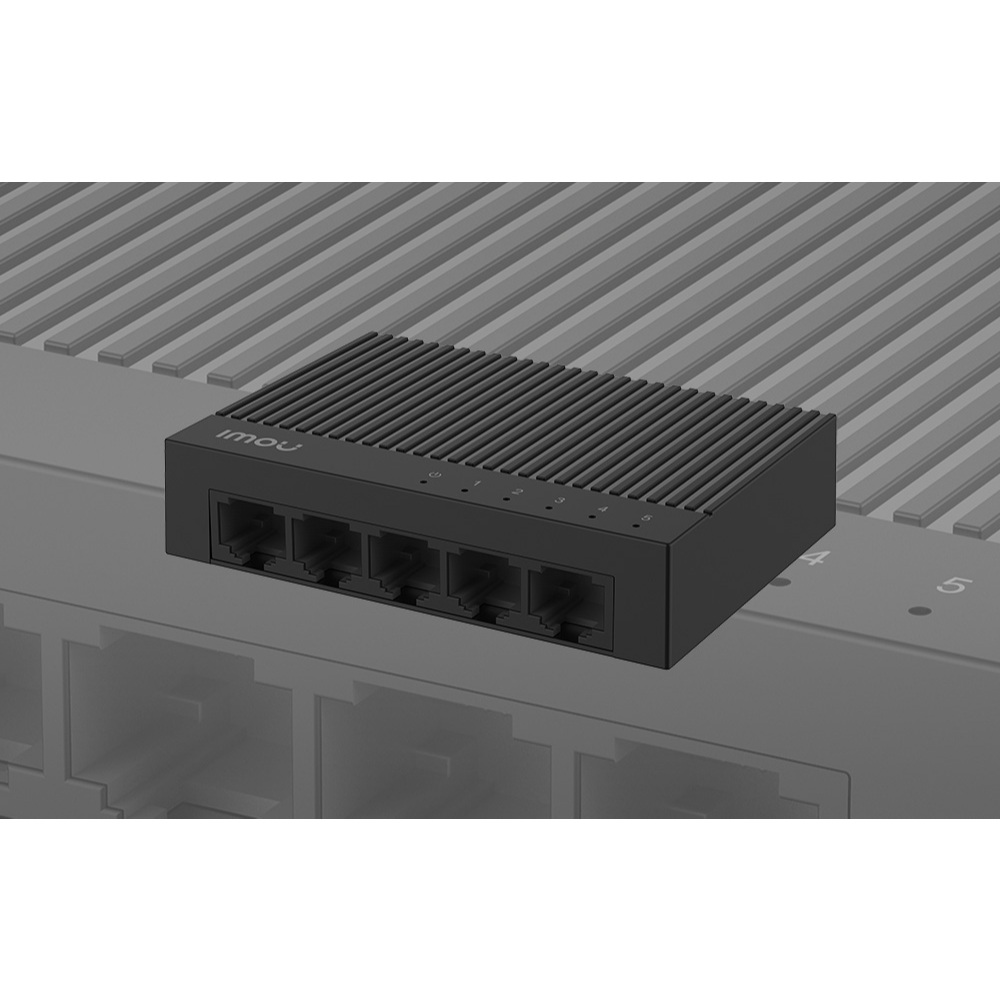 Switch 5 cổng IMOU SF105C tốc độ Ethernet 100Mbps, MAC 2K, DC5V 1A, chống sét 2KV