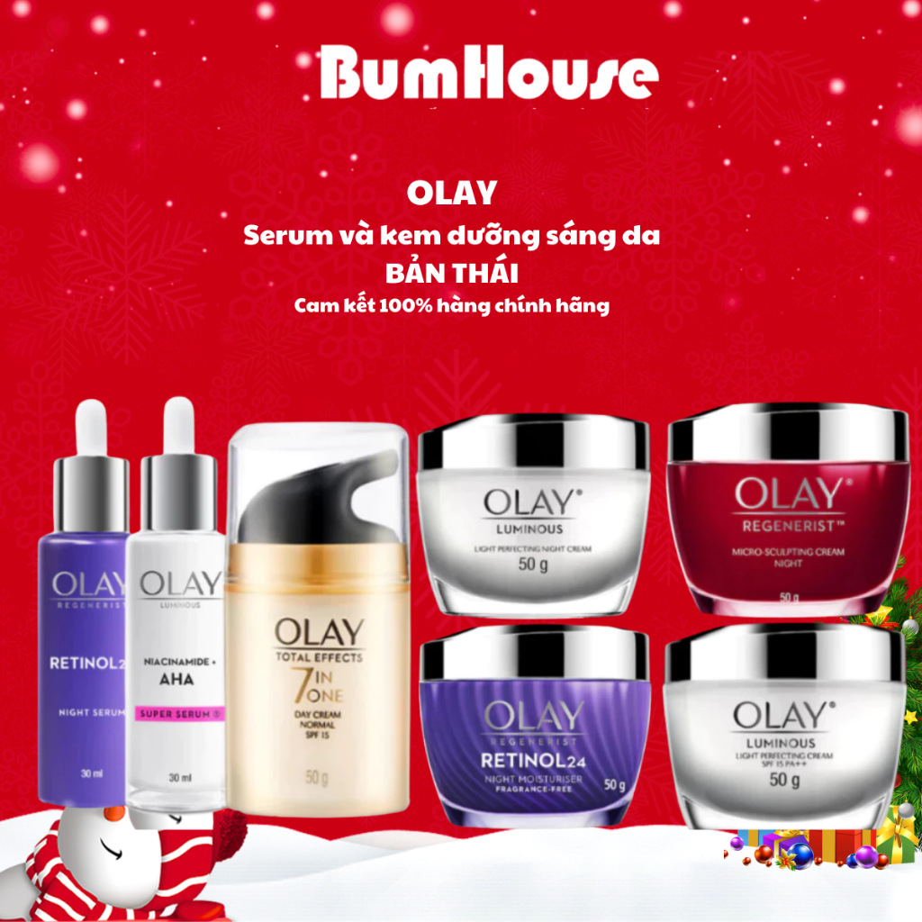 [Hàng CTY] Kem Dưỡng, Serum OLAY Phục Hồi & Ngăn 7 Dấu Hiệu Lão Hóa Dịu Nhẹ SPF 15 OLAY TOTAL EFFECTS 50g (Bản Thái)