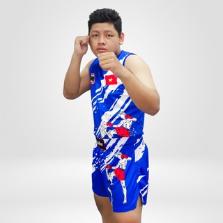 Quần Áo Võ Thuật Fighter 001 - Hoa Văn Muay Thái, KickBoxing - Vải Thun, In Chuyển Nhiệt (nam và nữ)