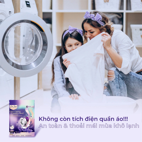 Giấy giặt quần áo chống loang màu hương oải hương Color Catcher Laundry Sheet Lavender (40 miếng)