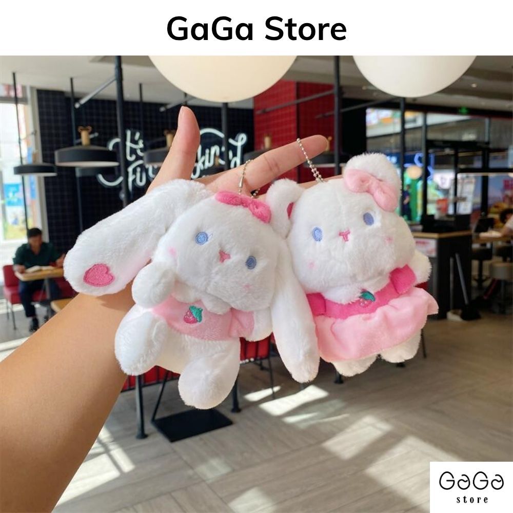 Móc khóa thú nhồi bông thỏ tai dài dễ thương trang trí balo ,túi xách ,quà lưu niệm PKM080 gagastore