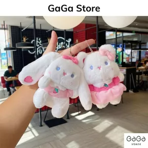 Móc khóa thú nhồi bông thỏ tai dài dễ thương trang trí balo ,túi xách ,quà lưu niệm PKM080 gagastore