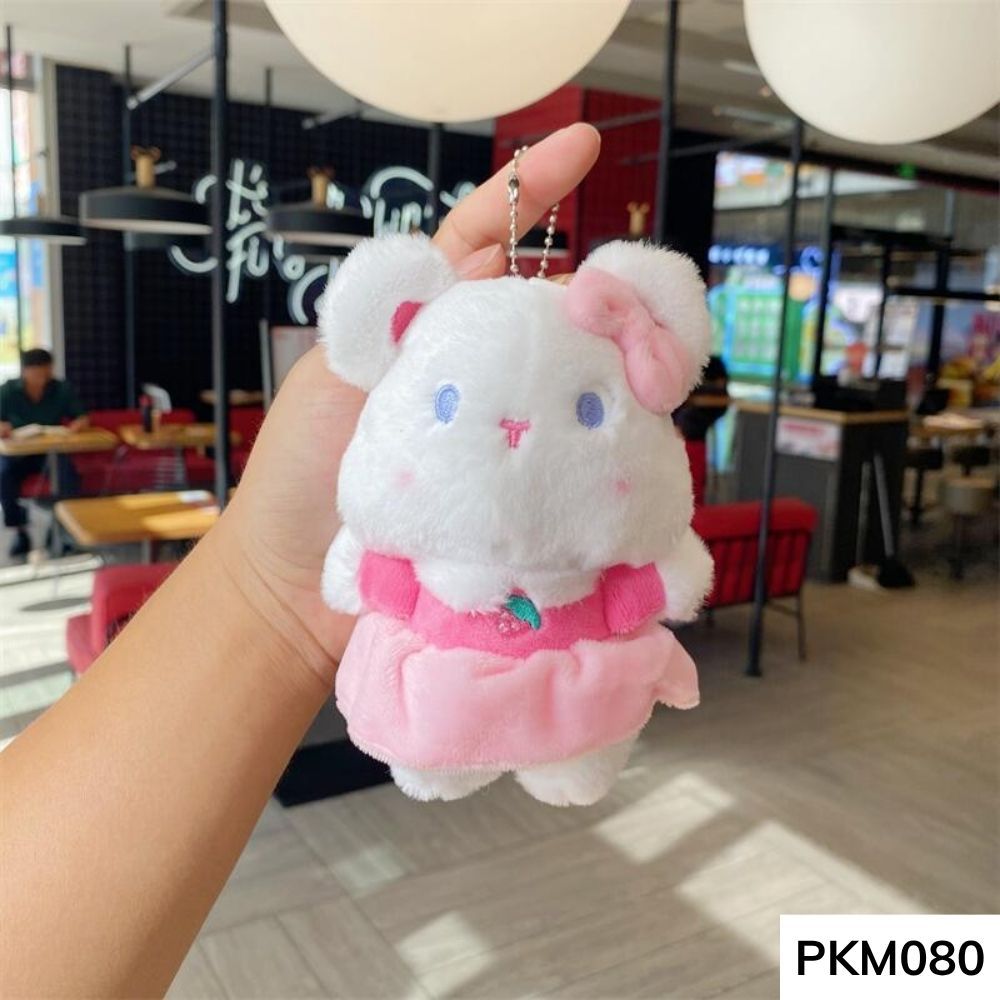 Móc khóa thú nhồi bông thỏ tai dài dễ thương trang trí balo ,túi xách ,quà lưu niệm PKM080 gagastore