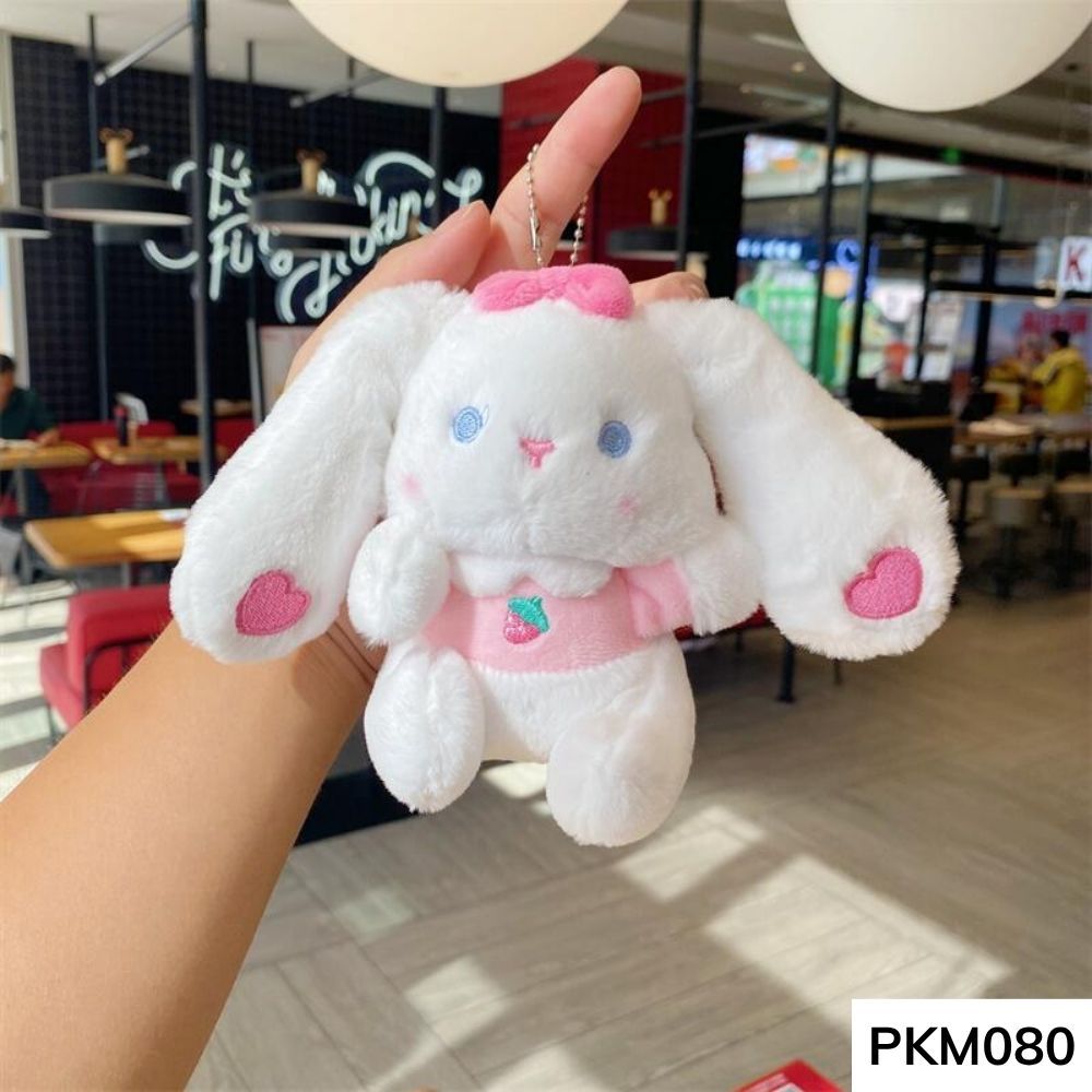 Móc khóa thú nhồi bông thỏ tai dài dễ thương trang trí balo ,túi xách ,quà lưu niệm PKM080 gagastore