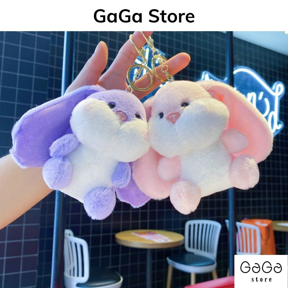 Móc khóa treo balo , túi xách thỏ tai dài dễ thương - trang trí balo - quà lưu niệm PKM079 gagastore