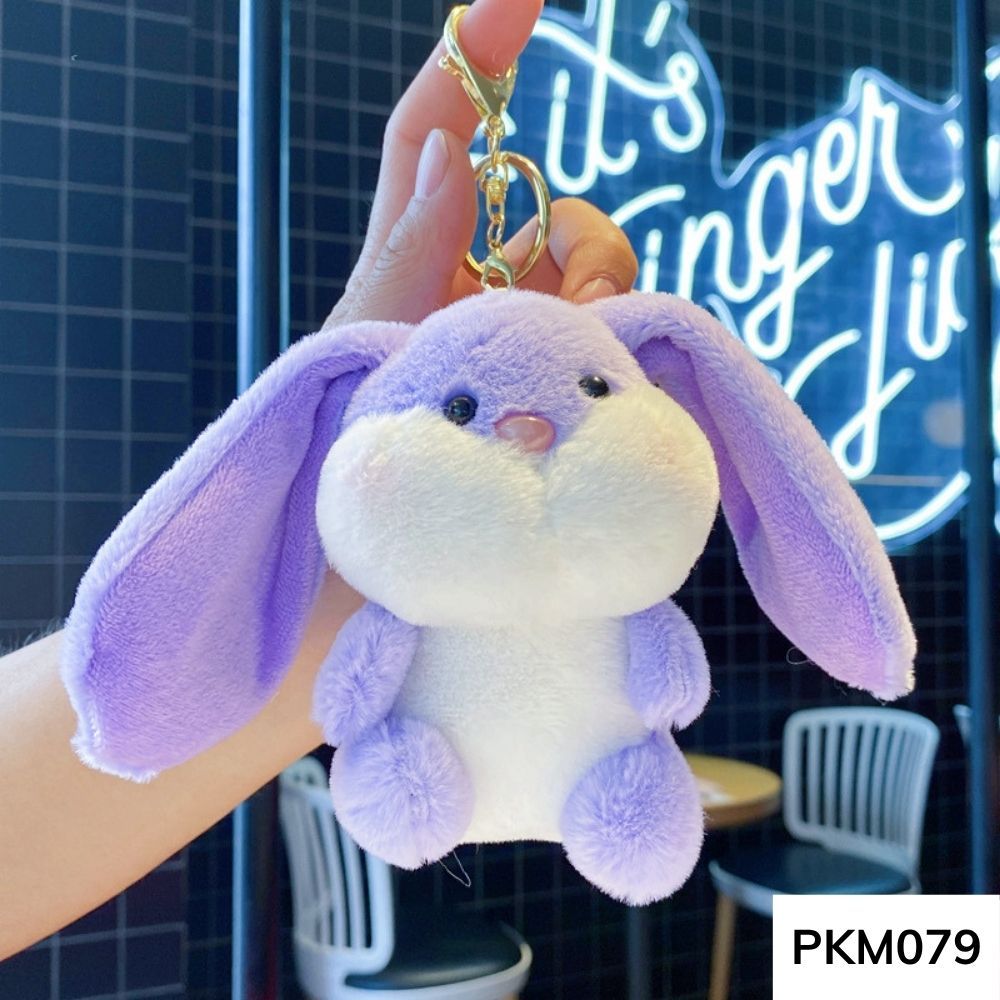 Móc khóa treo balo , túi xách thỏ tai dài dễ thương - trang trí balo - quà lưu niệm PKM079 gagastore