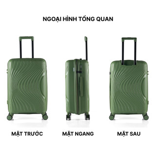 Vali Kéo MIAvn Larita LENA - Size 20/24/28, Nhựa PP Dẻo Bền Bỉ, Hạn Chế Bể Vỡ, Khoá TSA, Bảo Hành Trọn Đời