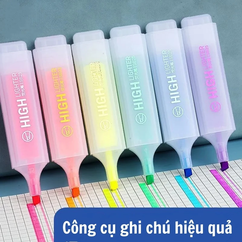 Bút Highlight Đầu To Đầu Rộng - Màu Kẹo Ngọt - Đánh Dấu Sổ Tay, Ghi Chú Quan Trọng