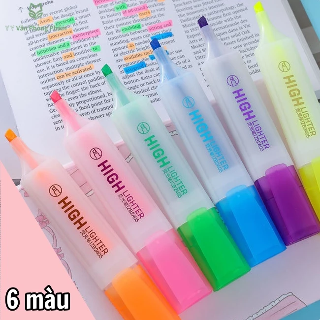 Bút Highlight Đầu To Đầu Rộng - Màu Kẹo Ngọt - Đánh Dấu Sổ Tay, Ghi Chú Quan Trọng