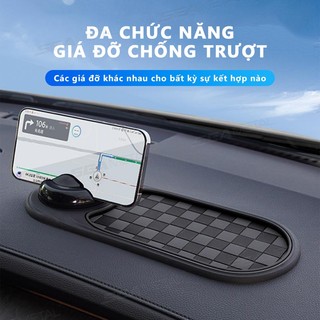 Giá đỡ điện thoại ô tô SEAMETAL Thảm chống trượt trung tâm ô tô bảng điều khiển đa chức năng ô tô tích hợp miếng đệm