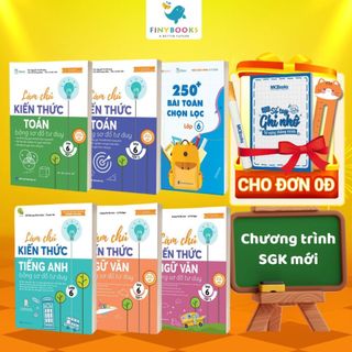 Sách - Tham khảo Lớp 6 - Combo 250 Bài Toán chọn lọc và Làm chủ kiến thức bằng sơ đồ tư duy Toán, Văn, Anh Lớp 6
