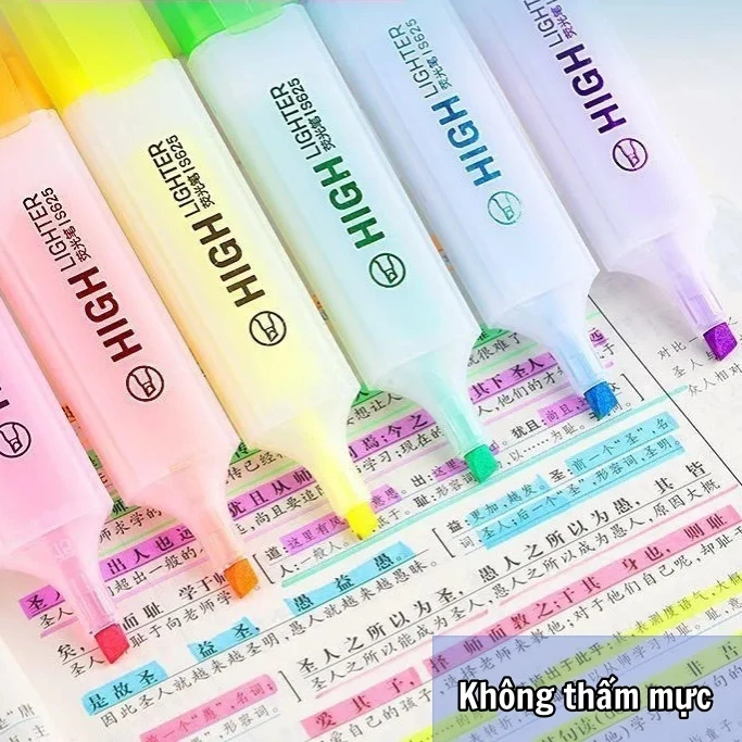 Bút Highlight Đầu To Đầu Rộng - Màu Kẹo Ngọt - Đánh Dấu Sổ Tay, Ghi Chú Quan Trọng