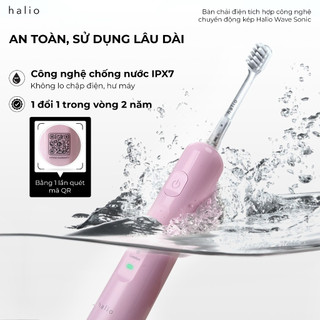 Bàn chải điện Halio Wave Sonic Electric Toothbrush - Xoay 45 độ - Bảo hành chính hãng 24 tháng