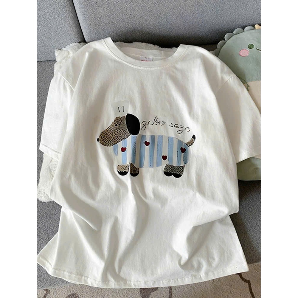 Sét bộ mặt nhà Quần dài caro xanh dương, Áo ngắn tay Trắng in hình JULY FASHION, Đồ bộ, Sét đồ chất thun Cotton mềm mát