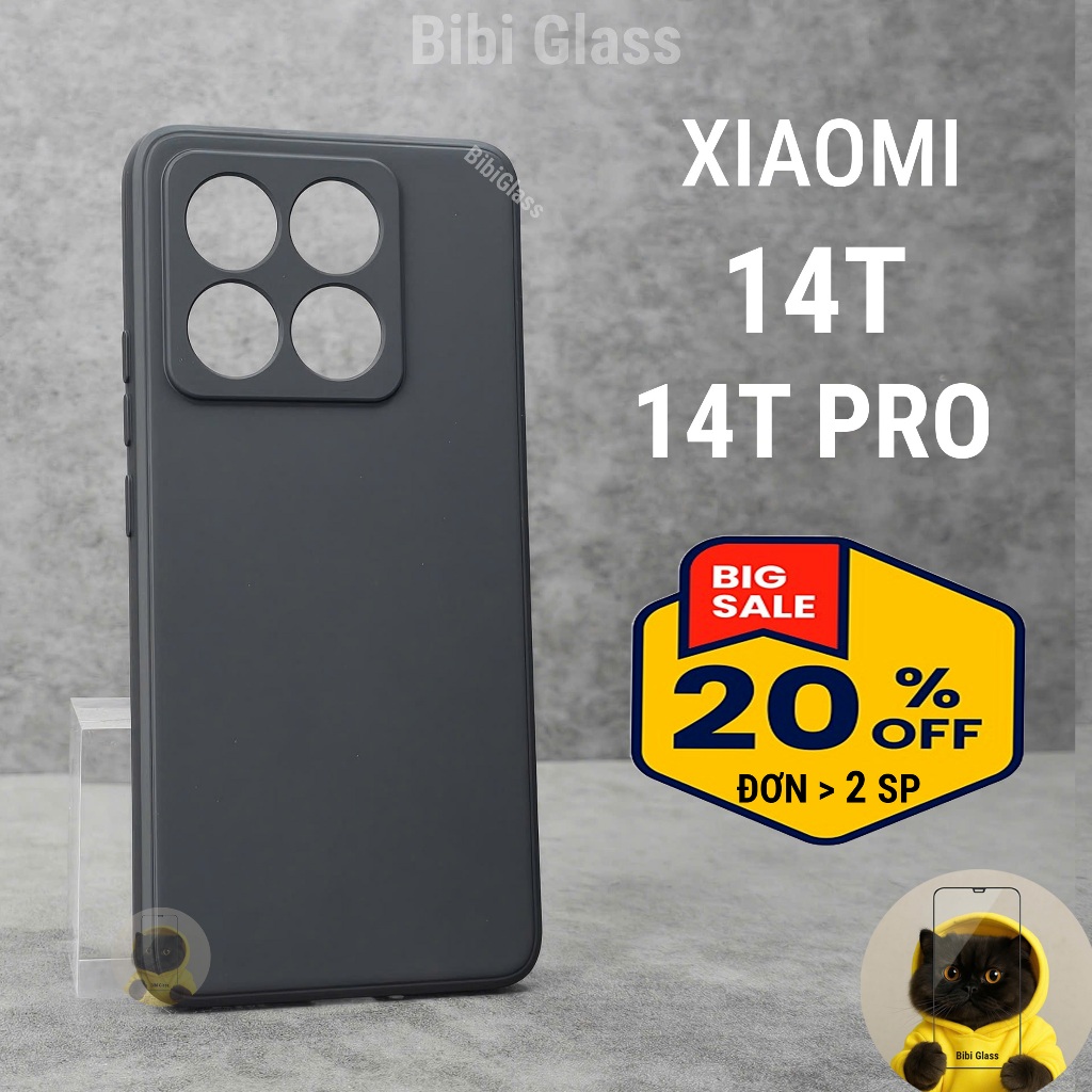 Ốp lưng Xiaomi 14T / 14T Pro bảo vệ cam điện thoại toàn diện cạnh vuông nhựa dẻo tpu bibi glass