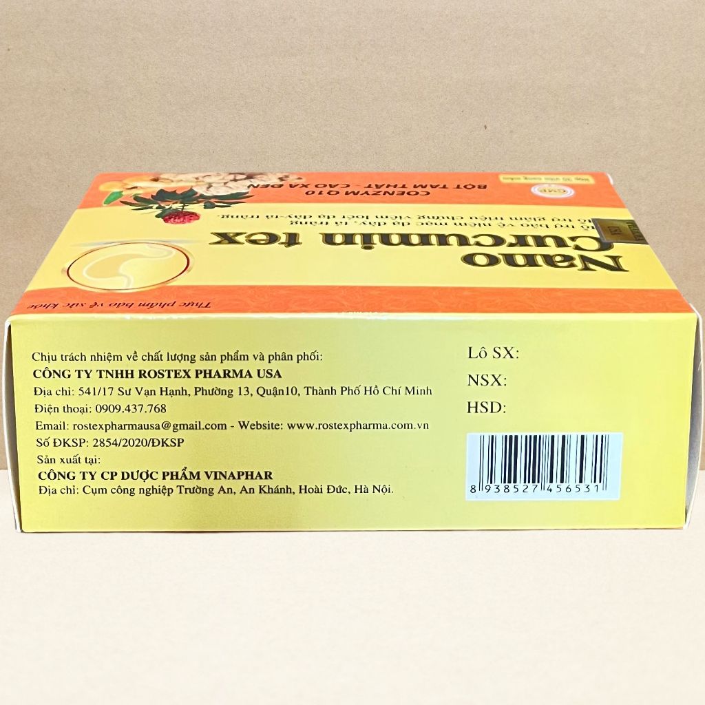 Combo 5 Hộp Nano Curcumin Tex Vỉ - Rostex - Vinaphar - Vitamin Chữa Lành
