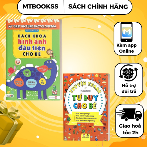 Sách - Combo Truyện Tranh Tư Duy Cho Bé + Bách Khoa Hình Ảnh Đầu Tiên Cho Bé Từ 0-6 Tuổi - Song Ngữ