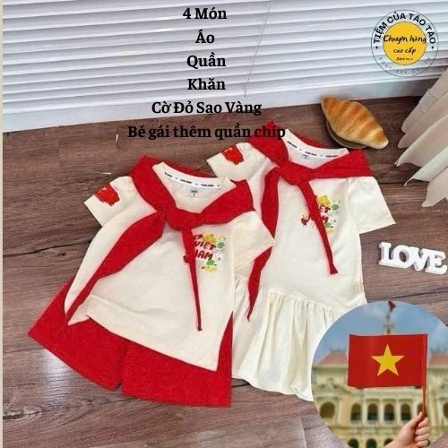 (SẴN SHIP - TẶNG CỜ ĐỎ -HOẢ TỐC) Set bộ 2/9 tặng kèm mũ , khăn, và nhiều chi tiết cho bé trai bé gái từ 5-18kg
