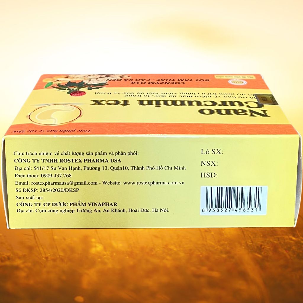 Combo 5 Hộp Nano Curcumin Tex Vỉ - Rostex - Vinaphar - Vitamin Thanh Lọc