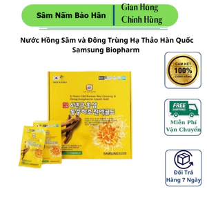 Nước Hồng Sâm và Đông Trùng Hạ Thảo Hàn Quốc Samsung Biopharm - Hộp 30 gói x 70ml cho sức khỏe. ( hàng mới về )