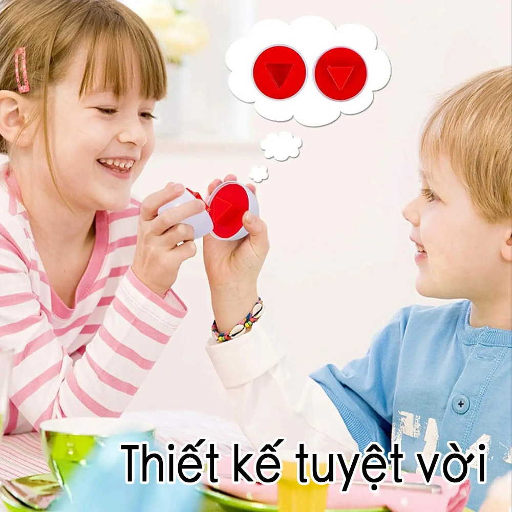 Bộ đồ chơi trứng matching egg  12 pcs/sét trứng ghép đôi sét trứng matching đầu đời cho bé loại cao cấp có khay đựng