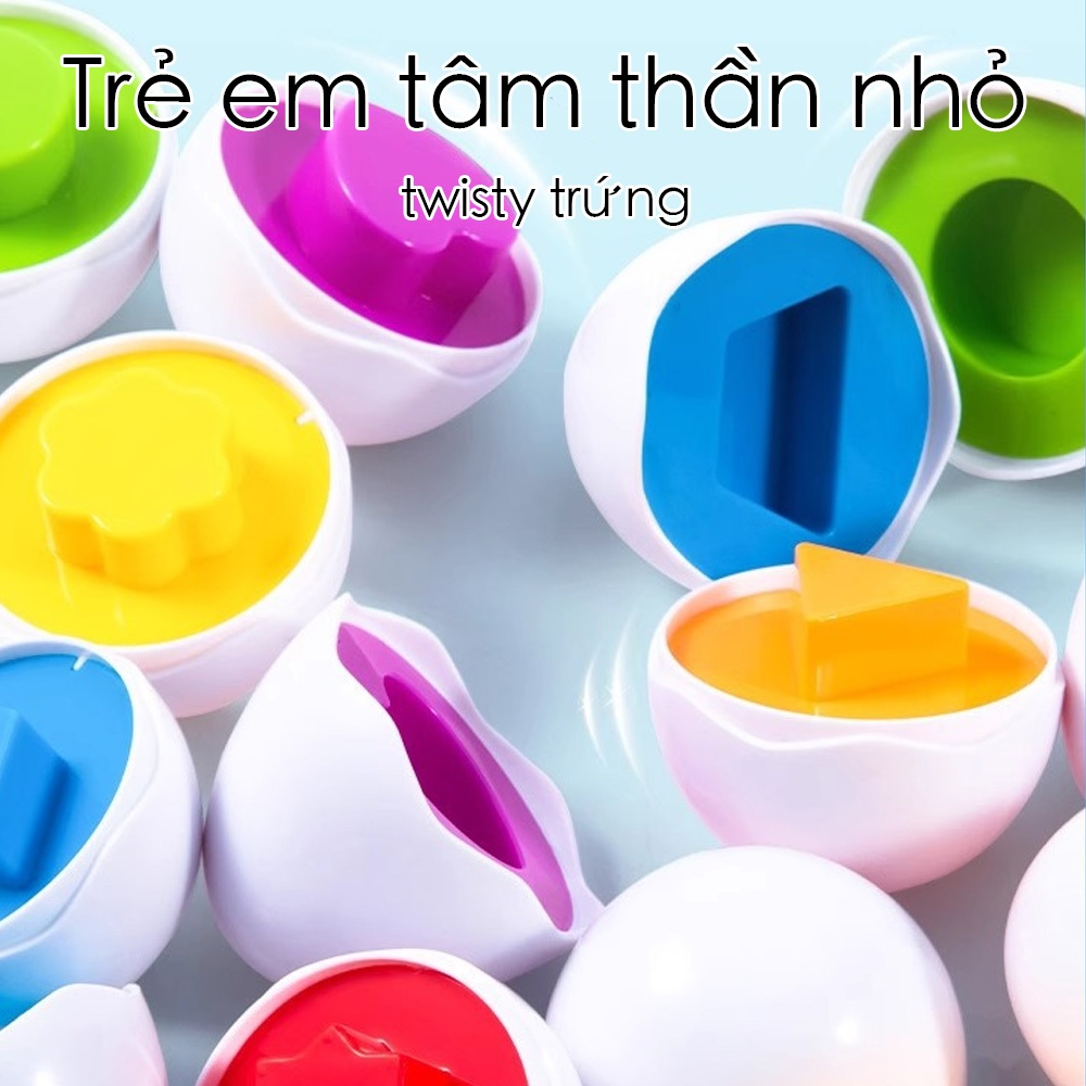 Bộ đồ chơi trứng matching egg  12 pcs/sét trứng ghép đôi sét trứng matching đầu đời cho bé loại cao cấp có khay đựng