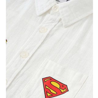 Áo sơ mi trắng tay ngắn Superman DC bé trai Rabity 102.001
