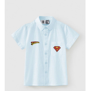 Áo sơ mi trắng tay ngắn Superman DC bé trai Rabity 102.001