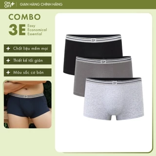 Combo 3 quần lót sịp nam trunk Cotton Basic thấm hút mồ hôi - ONOFF 18UO25A035