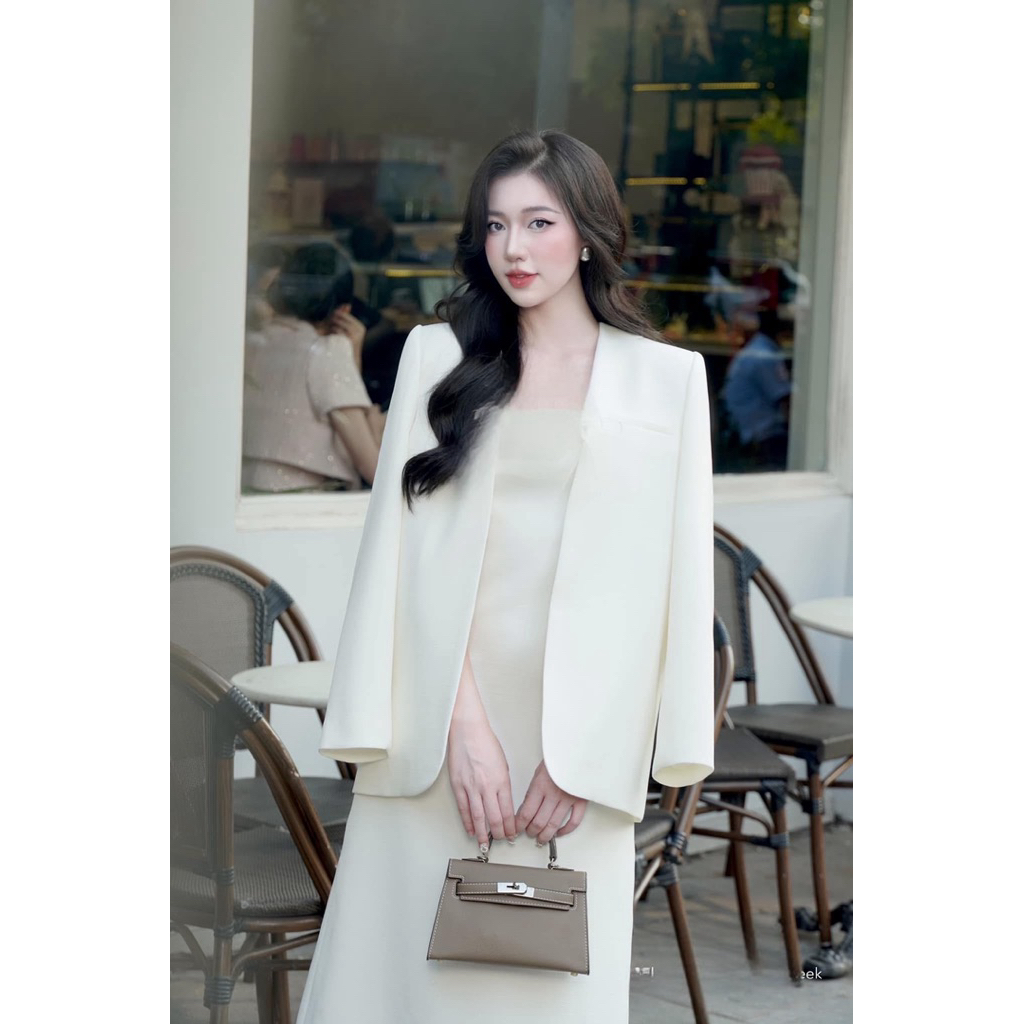 [𝐂𝐚𝐨 𝐜ấ𝐩] Set Áo Blazer kèm váy 2 dây dáng A, Set thiết kế Bigsize cao cấp by Shi Shang | BigBuy360 - bigbuy360.vn