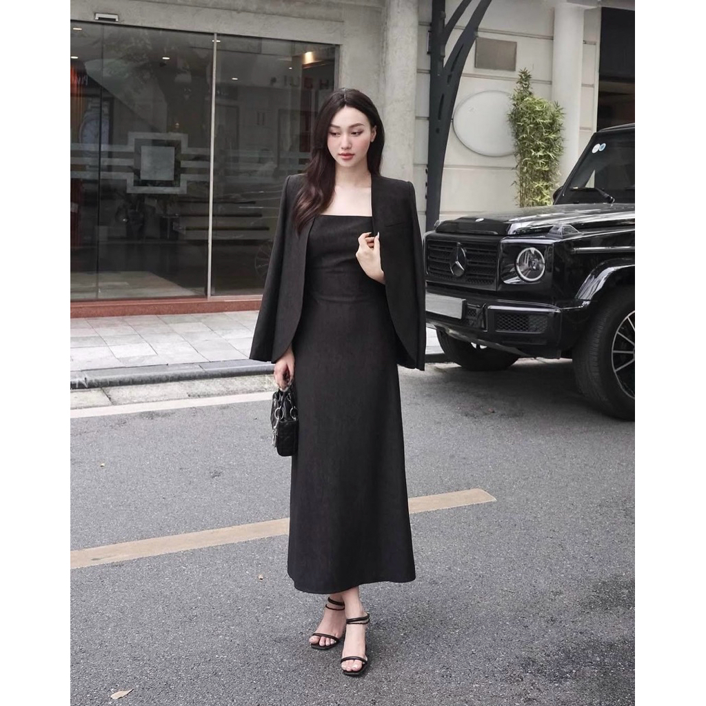 [𝐂𝐚𝐨 𝐜ấ𝐩] Set Áo Blazer kèm váy 2 dây dáng A, Set thiết kế Bigsize cao cấp by Shi Shang | BigBuy360 - bigbuy360.vn