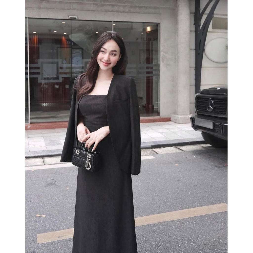 [𝐂𝐚𝐨 𝐜ấ𝐩] Set Áo Blazer kèm váy 2 dây dáng A, Set thiết kế Bigsize cao cấp by Shi Shang | BigBuy360 - bigbuy360.vn