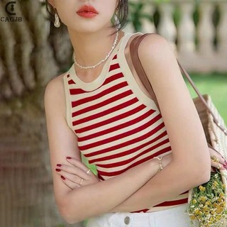 Áo Sát Nách Ba Lỗ Nữ Cổ Tròn Ôm Body Kẻ Sọc Chất Vải Thun WAS001