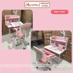 Bàn học sinh Lumili E10 plus có giá sách chống gù chống cận, bàn học chống gù cho trẻ em kèm ghế xoay — ảnh 8