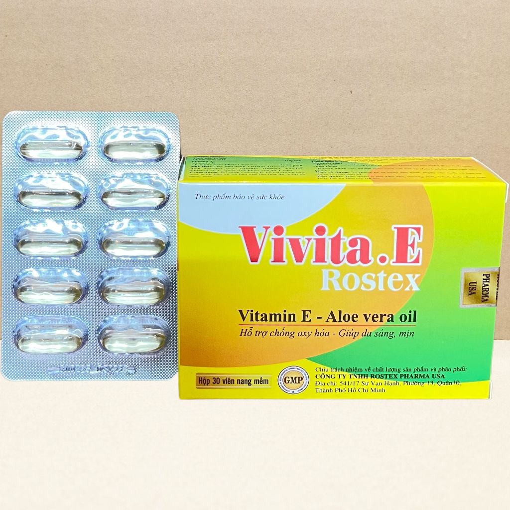 Combo 5 Hộp (30V Vàng) Vivita.E Rostex Vàng 30 Viên - Rostex - Vinaphar - Vitamin Chữa Lành