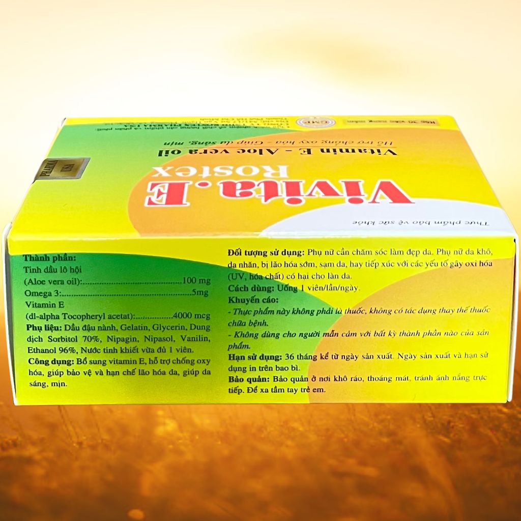 Combo 2 Hộp (30V Vàng) Vivita.E Rostex Vàng 30 Viên - Rostex - Vinaphar - Vitamin Thanh Lọc