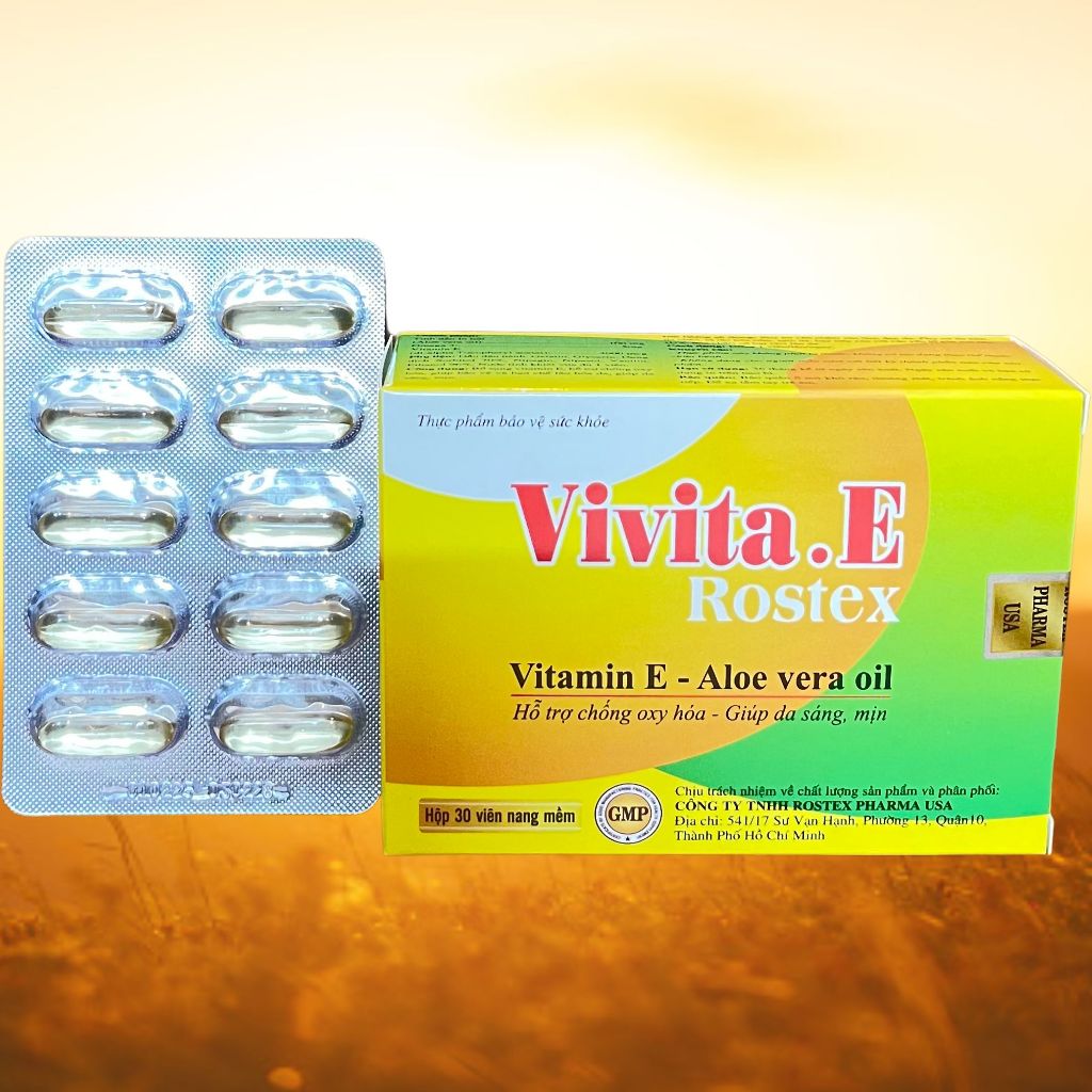Combo 2 Hộp (30V Vàng) Vivita.E Rostex Vàng 30 Viên - Rostex - Vinaphar - Vitamin Thanh Lọc