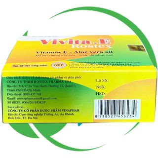 Combo 2 Hộp (30V Vàng) Vivita.E Rostex Vàng 30 Viên - Rostex - Vinaphar - Vitamin Phục Hồi