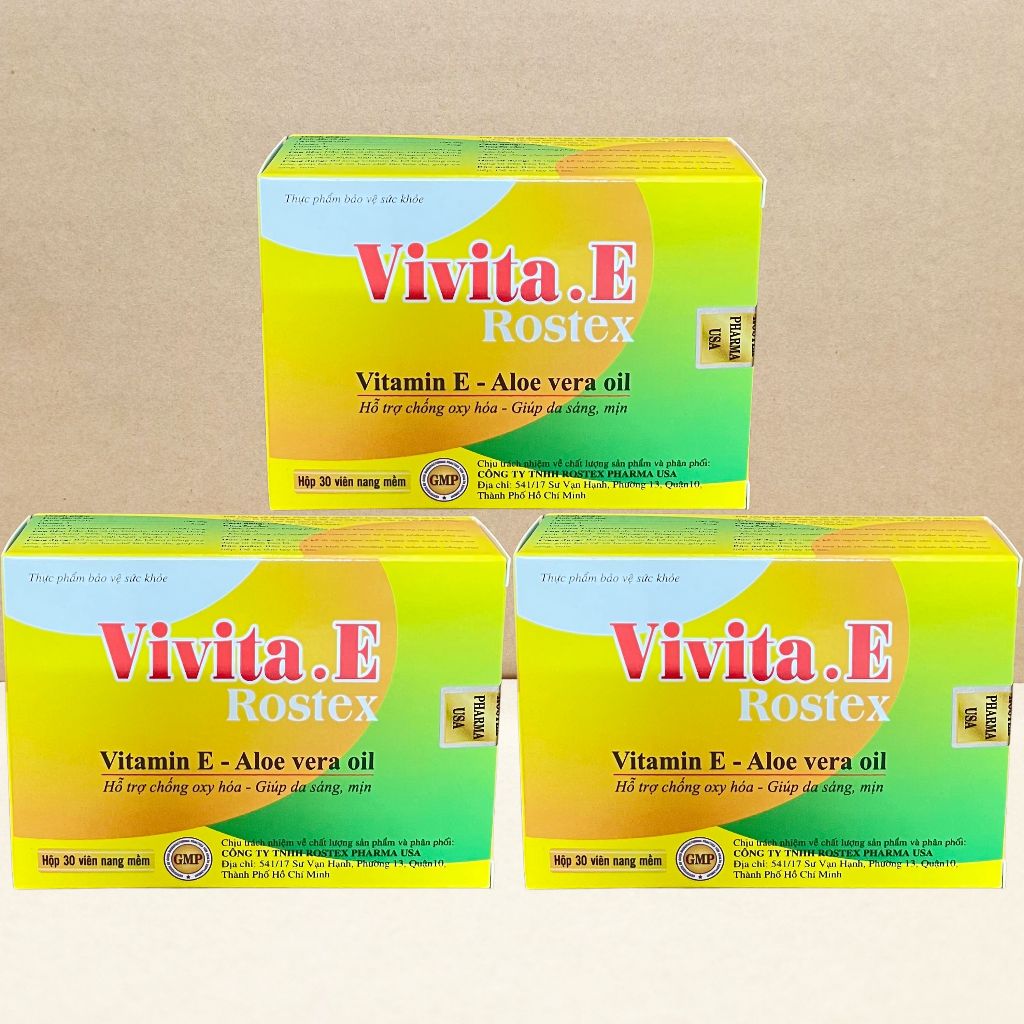 Combo 3 Hộp (30V Vàng) Vivita.E Rostex Vàng 30 Viên - Rostex - Vinaphar - Vitamin Chữa Lành