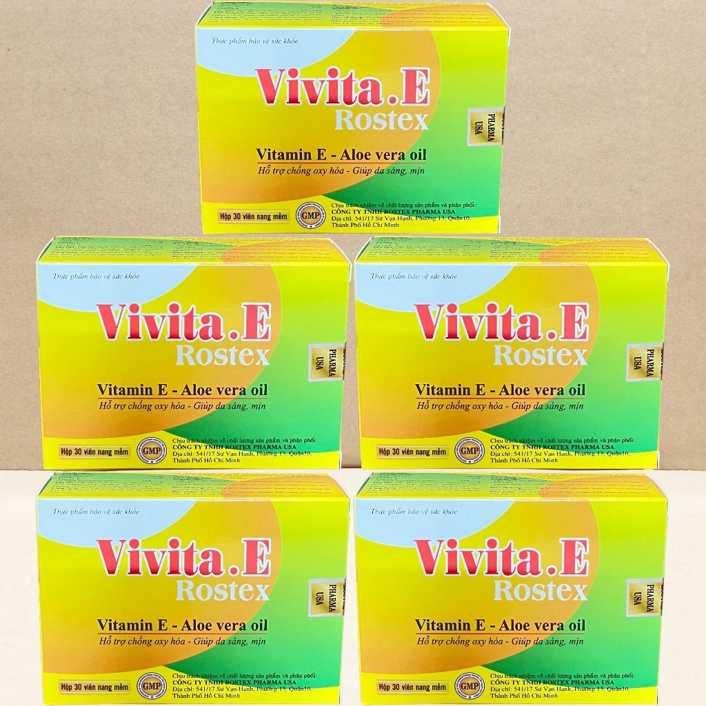 Combo 5 Hộp (30V Vàng) Vivita.E Rostex Vàng 30 Viên - Rostex - Vinaphar - Vitamin Chữa Lành